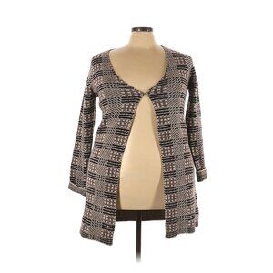 Love Token Brown Black Beige Tan Long Sleeve Mid Length Duster Size XL